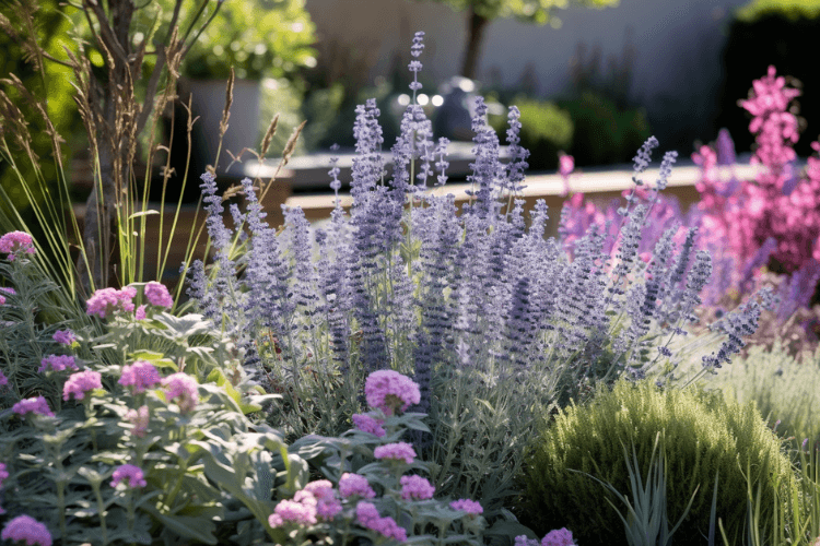 cool blues in garden planting