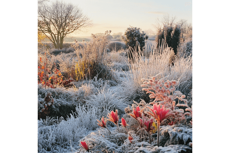frosty landscape spring garden inspiration for hedgerows