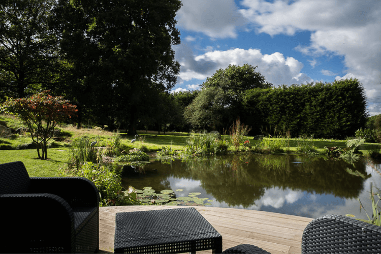 garden seating and pond garden seating and pond