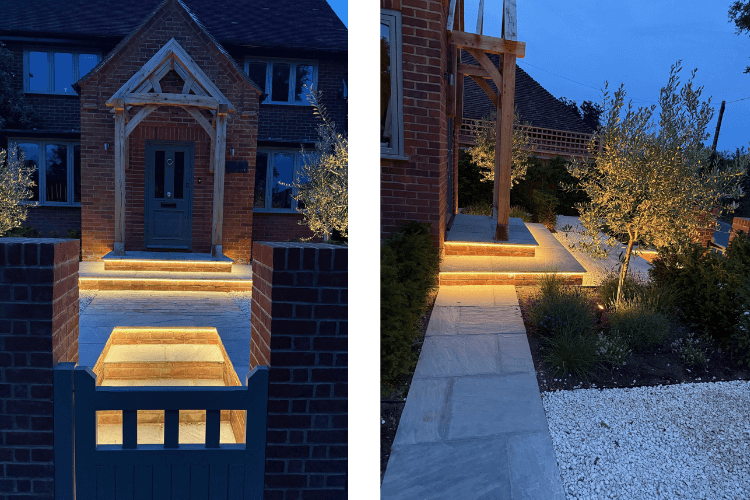 front garden lighting a night