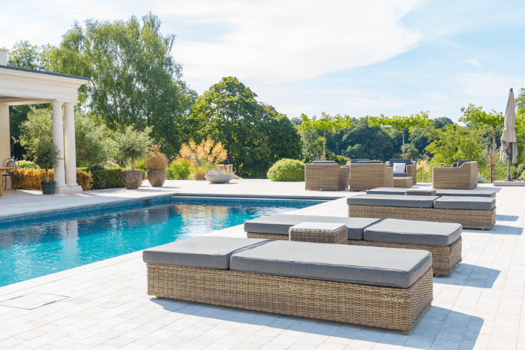 Pool view in private home