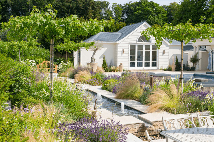 pool house and rill pond