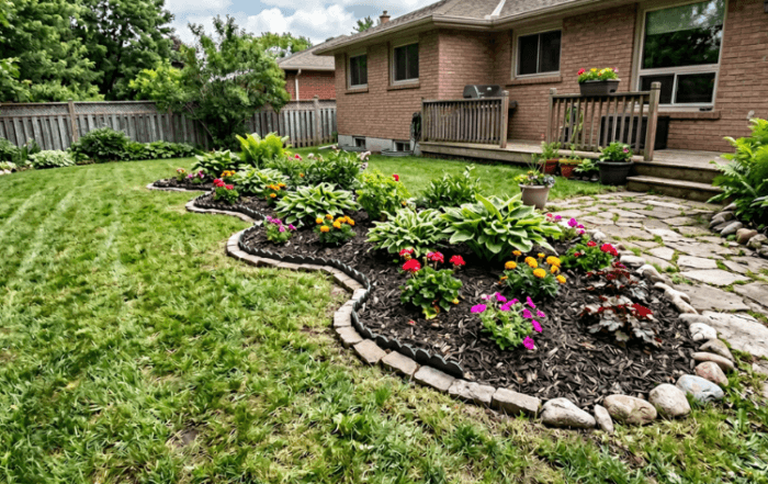 example of a poor garden design with wobbly border