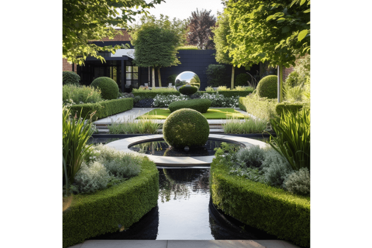 Photorealistic 3D garden visualisation created using AI tools to communicate a landscape design concept.