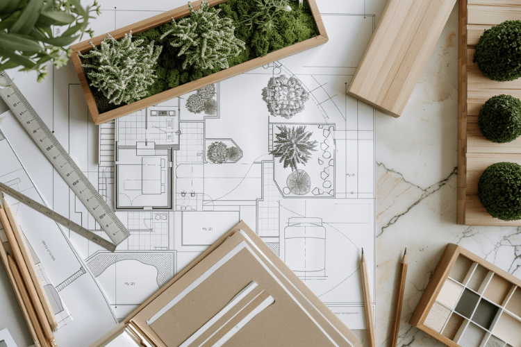 technical drawing of garden